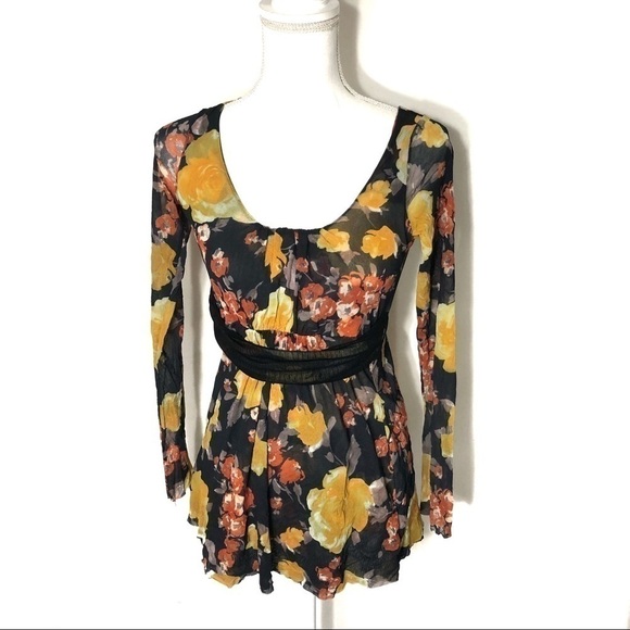 Daisy & Clover Floral Fit & Flare Top Medium Women - Picture 1 of 7